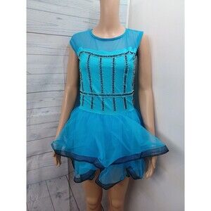 A Wish Come True Dance Leotard Adult M MA Blue Gymnastic Ballerina